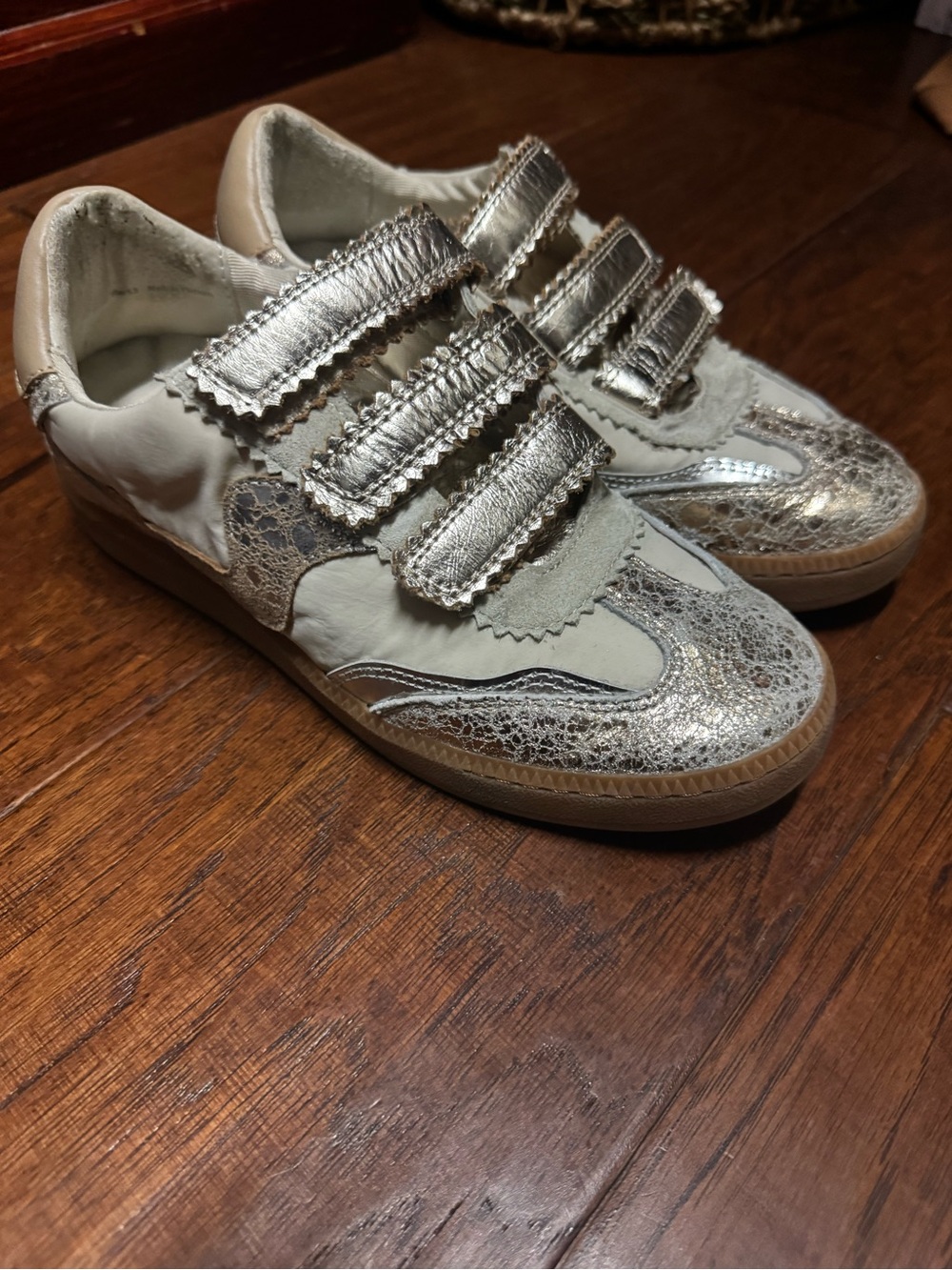 Dolce Vita Silver Metallic Strap Sneakers